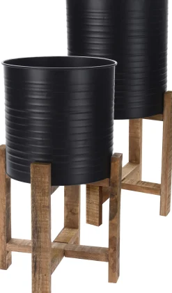 ohgreen Set van 2 potten met onderstel