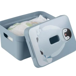 ohgreen Sigma home deksel pinguïn blauw - opbergbox 5l