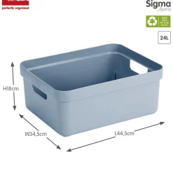 ohgreen Sigma home opbergbox 24l blauw