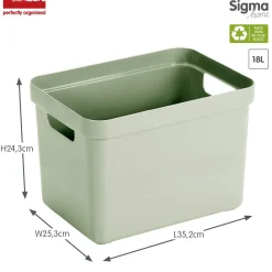 ohgreen Sigma home opbergbox 18l groen