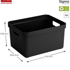 ohgreen Sigma home opbergbox 32l zwart