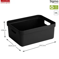ohgreen Sigma home opbergbox 24l zwart