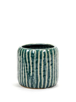 ohgreen Sixties Pot ribbels blauw grijs d14 h12,5