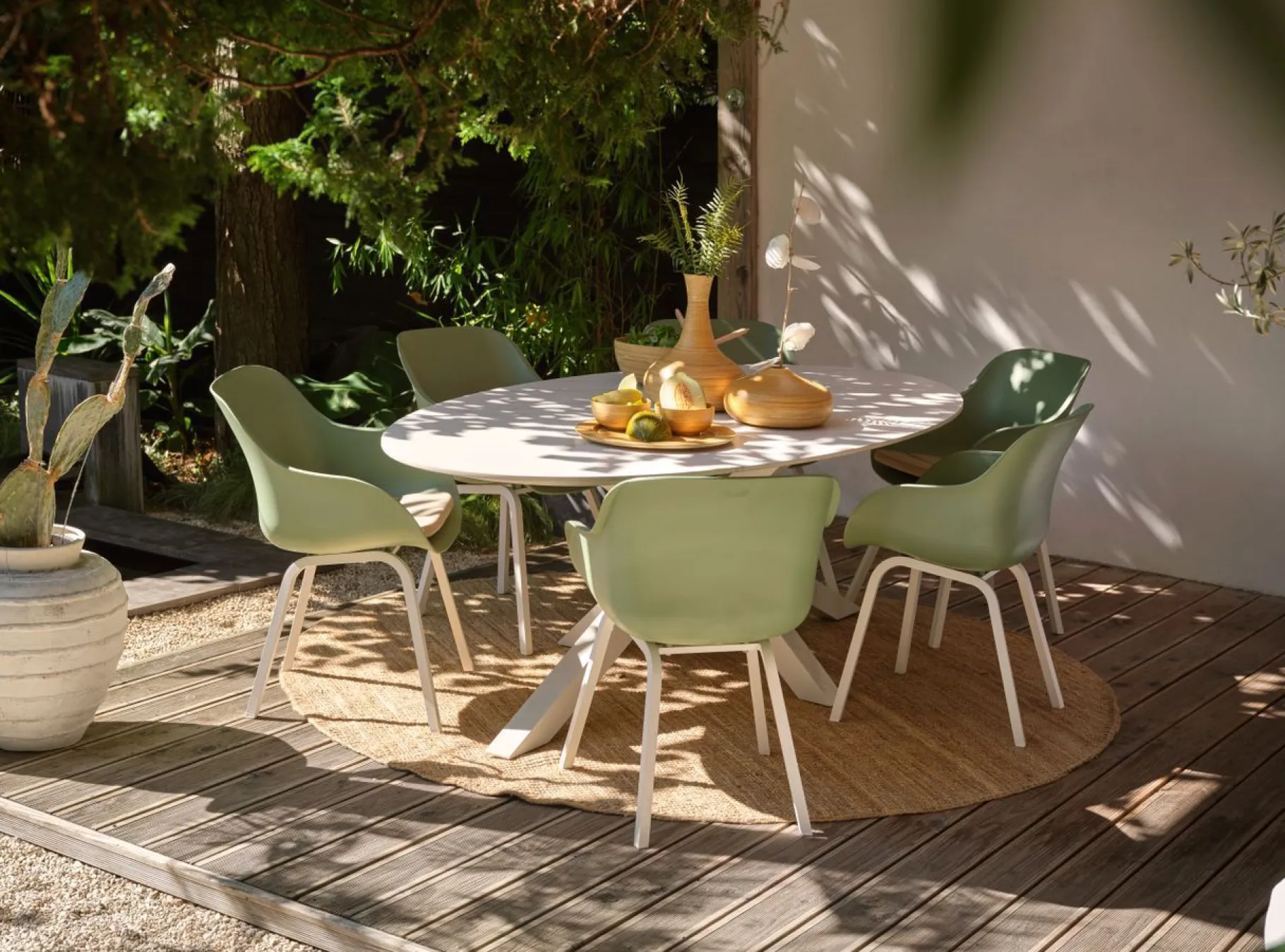 ohgreen Stoel Le Soleil wit/groen