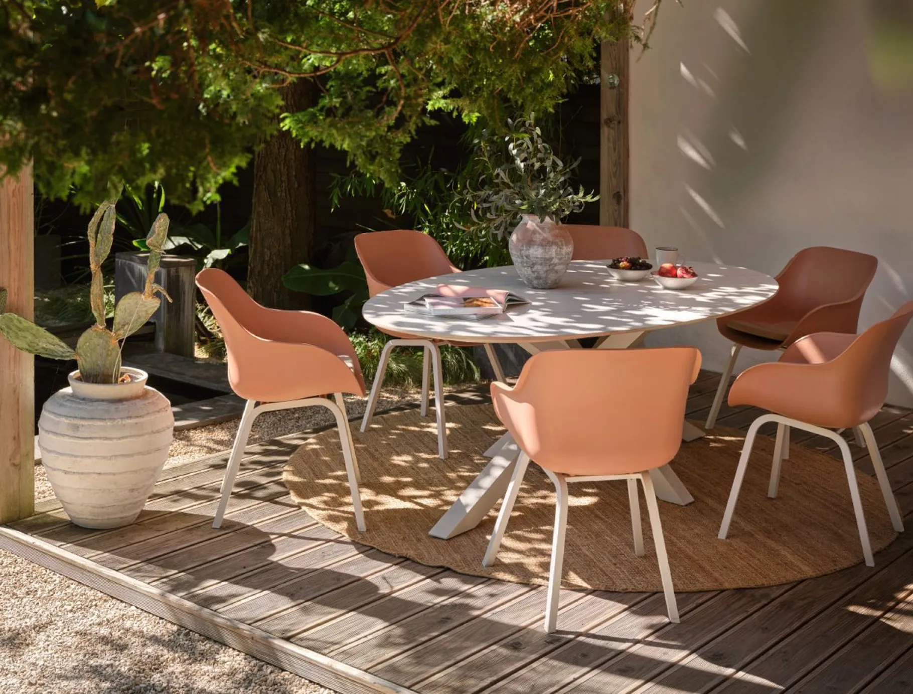 ohgreen Stoel Le Soleil wit/roze