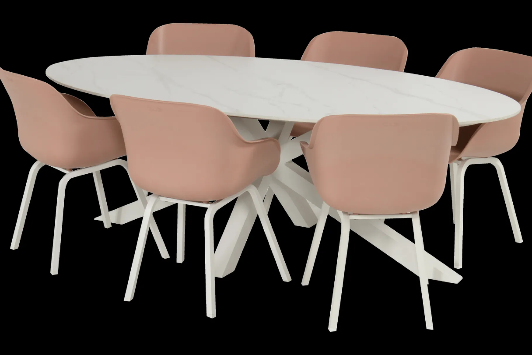 ohgreen Stoel Le Soleil wit/roze