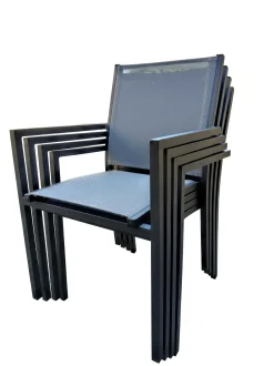 ohgreen Stoel Lucca antraciet/zilver grijs