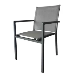 ohgreen Stoel Lucca antraciet/zilver grijs