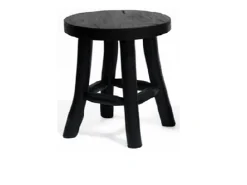 ohgreen Stool teak black d15h17cm