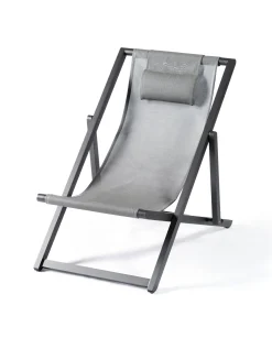 ohgreen Strandstoel Libec antraciet/zilvergrijs