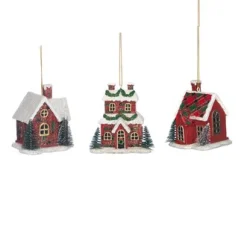 ohgreen Tartan kersthuis ornament