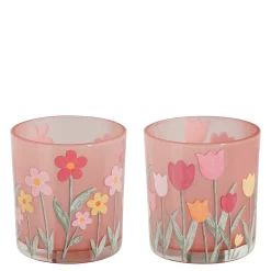 ohgreen Theelicht houder bloem - h8xd7,5cm