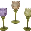 ohgreen Theelichthouder glas dia7.50-h22.50cm assortie