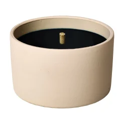 ohgreen Tuinkaars in ronde terracotta schaal wit 11u - zwart