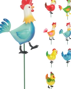 ohgreen Tuinprikker haan en kip 69cm
