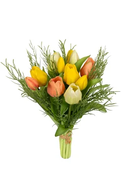 ohgreen Tulpenbundel/gras geel/zalm mix