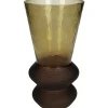 ohgreen Vaas glas bruin 12x12x22.5cm