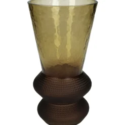 ohgreen Vaas glas bruin 12x12x22.5cm
