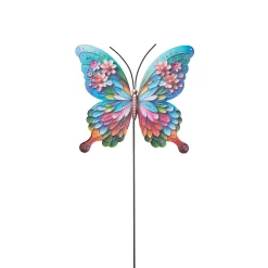 ohgreen Vlinder met bloemen op steker 61x17cm