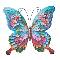 ohgreen Vlinder met bloemen wand decoratie 16,8x18cm