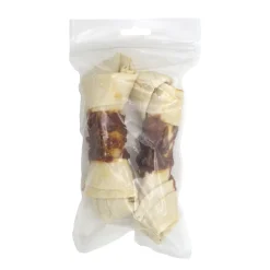 ohgreen Witte buffelhuid knoop met kip 16cm 2-pack