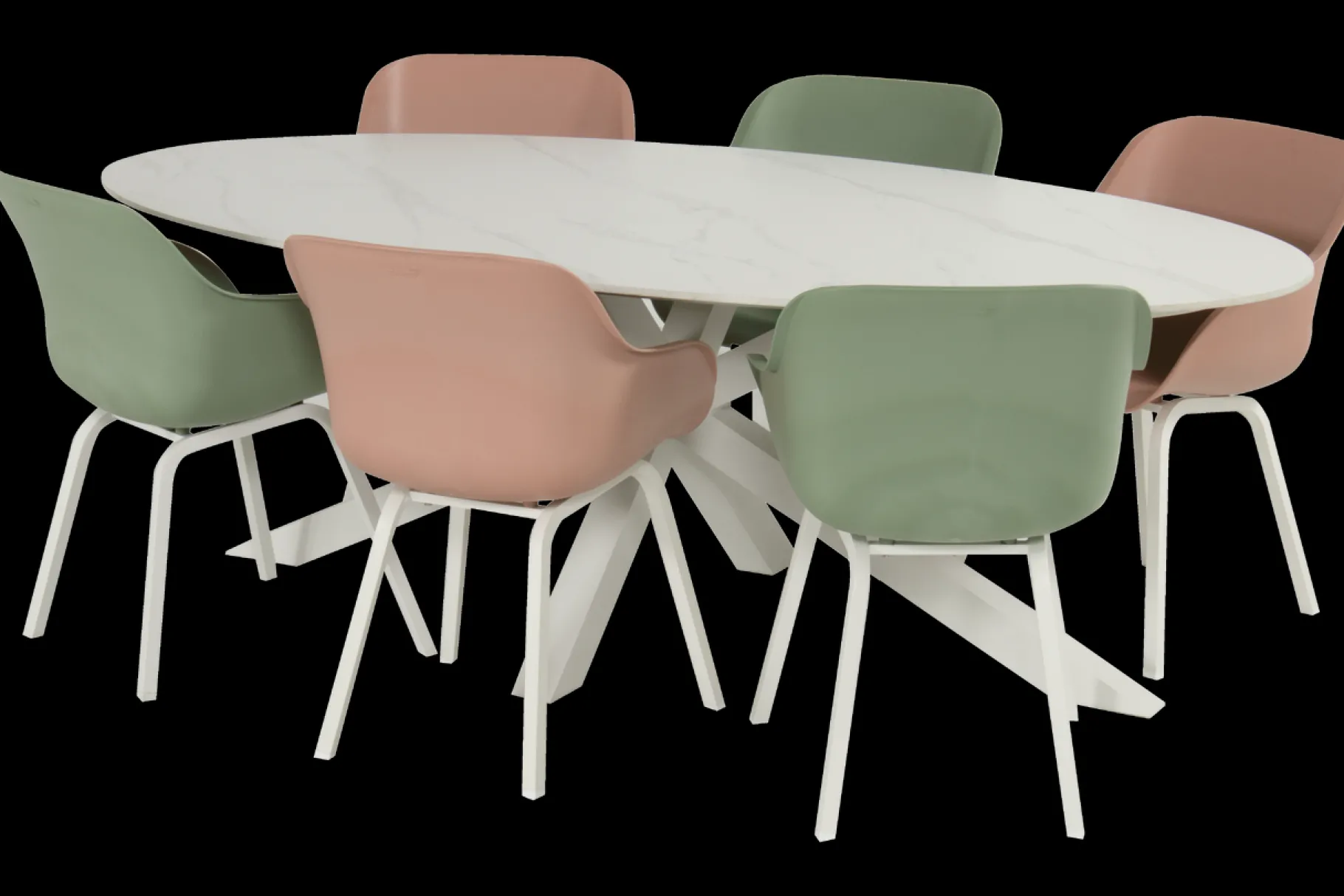 ohgreen Xander tafel ovaal wit