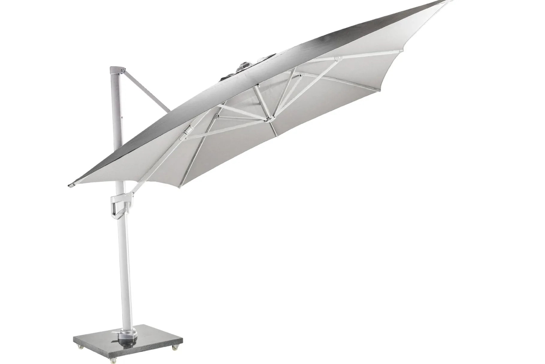 ohgreen Zweefparasol Malaga wit-soft grijs