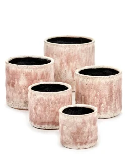 ohgreen Craquelé Pot flame rose d10 h9 cm